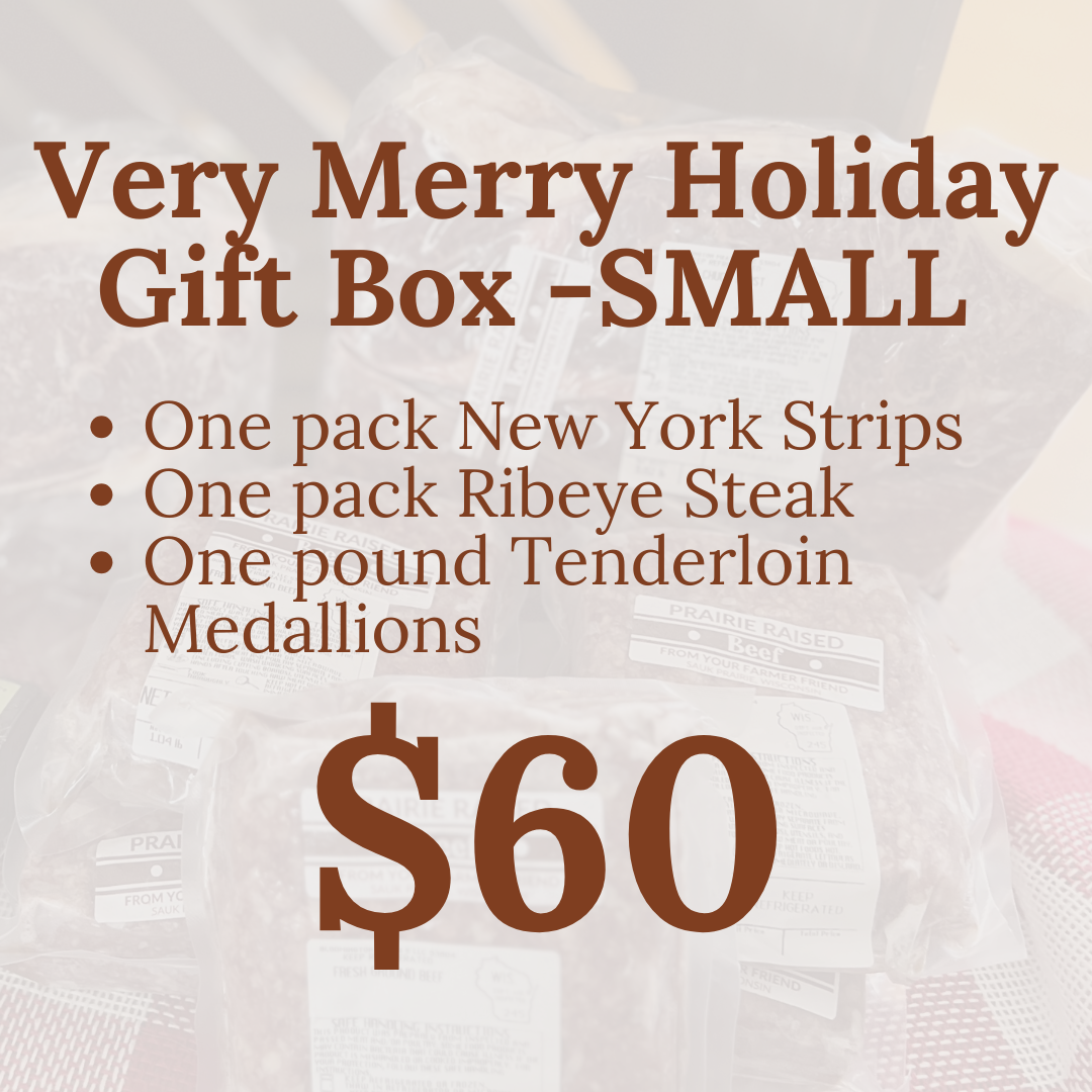 Small Very Merry Holiday Gift Bundle – Local Wisconsin Beef Gift Box
